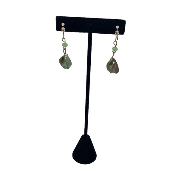 Sonoma Sea Glass Mint Green Earrings Dangle Shell & Gem Hoops 3 pairs Beach - Picture 8 of 8